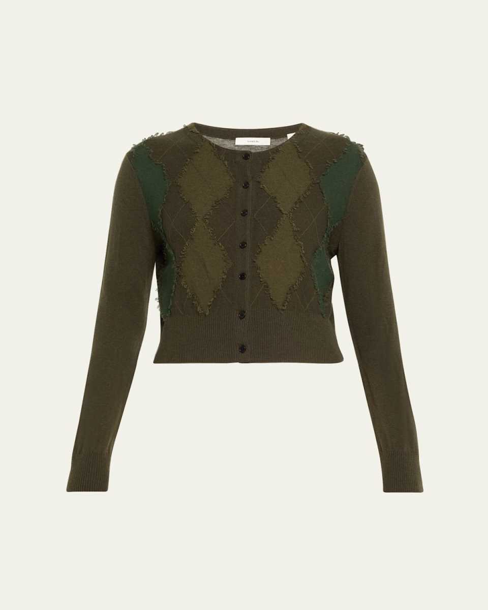 Cashmere and Wool Argyle Cardigan